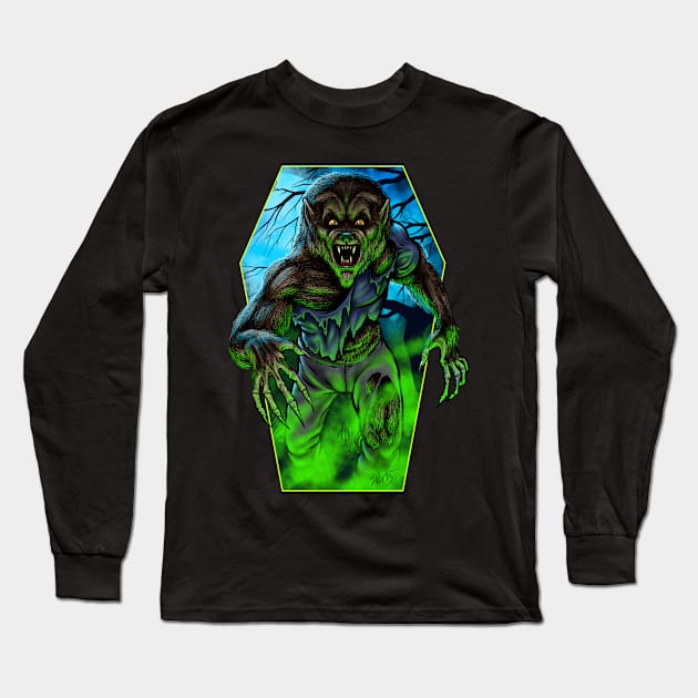 Portrait of the Wolf Man Long Sleeve T-Shirt by Chad Savage